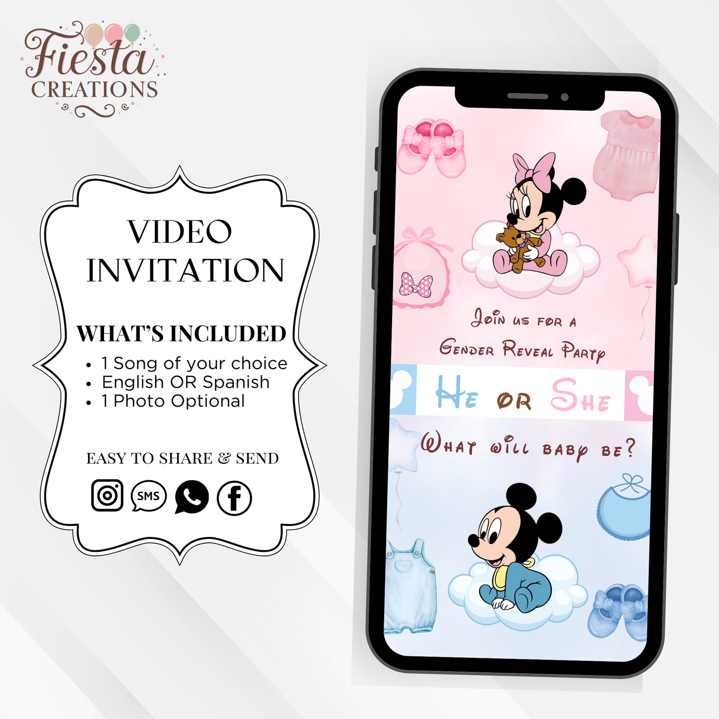 Gender Reveal Video Invites