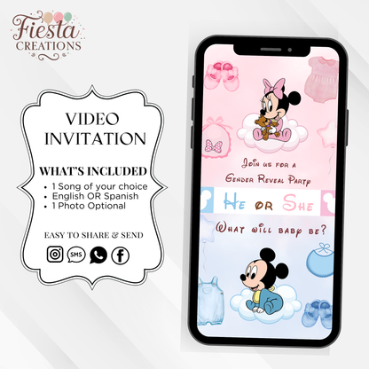 Gender Reveal Video Invites