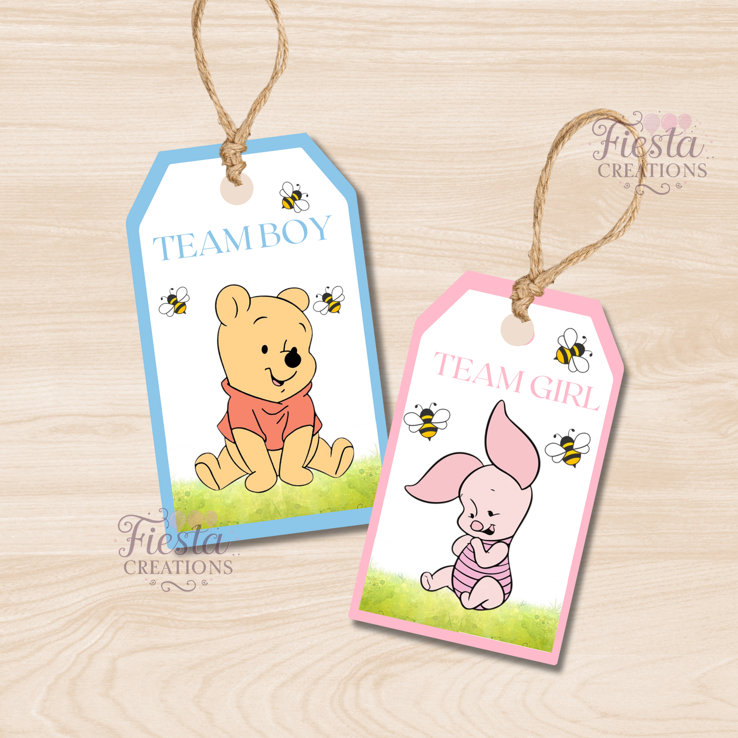 Winnie Gender Reveal Thank You Tags #1