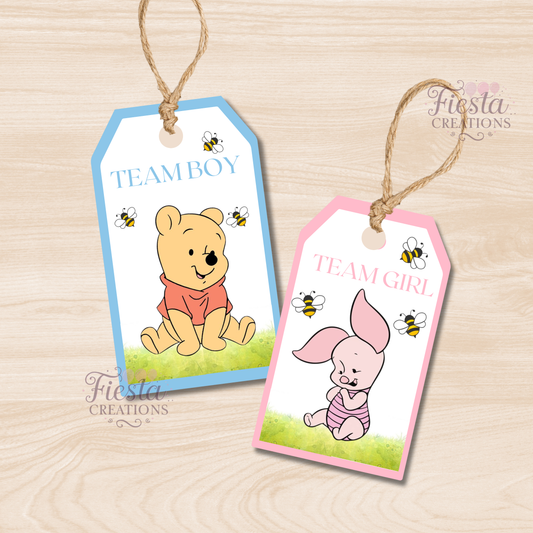 Winnie Gender Reveal Thank You Tags #1