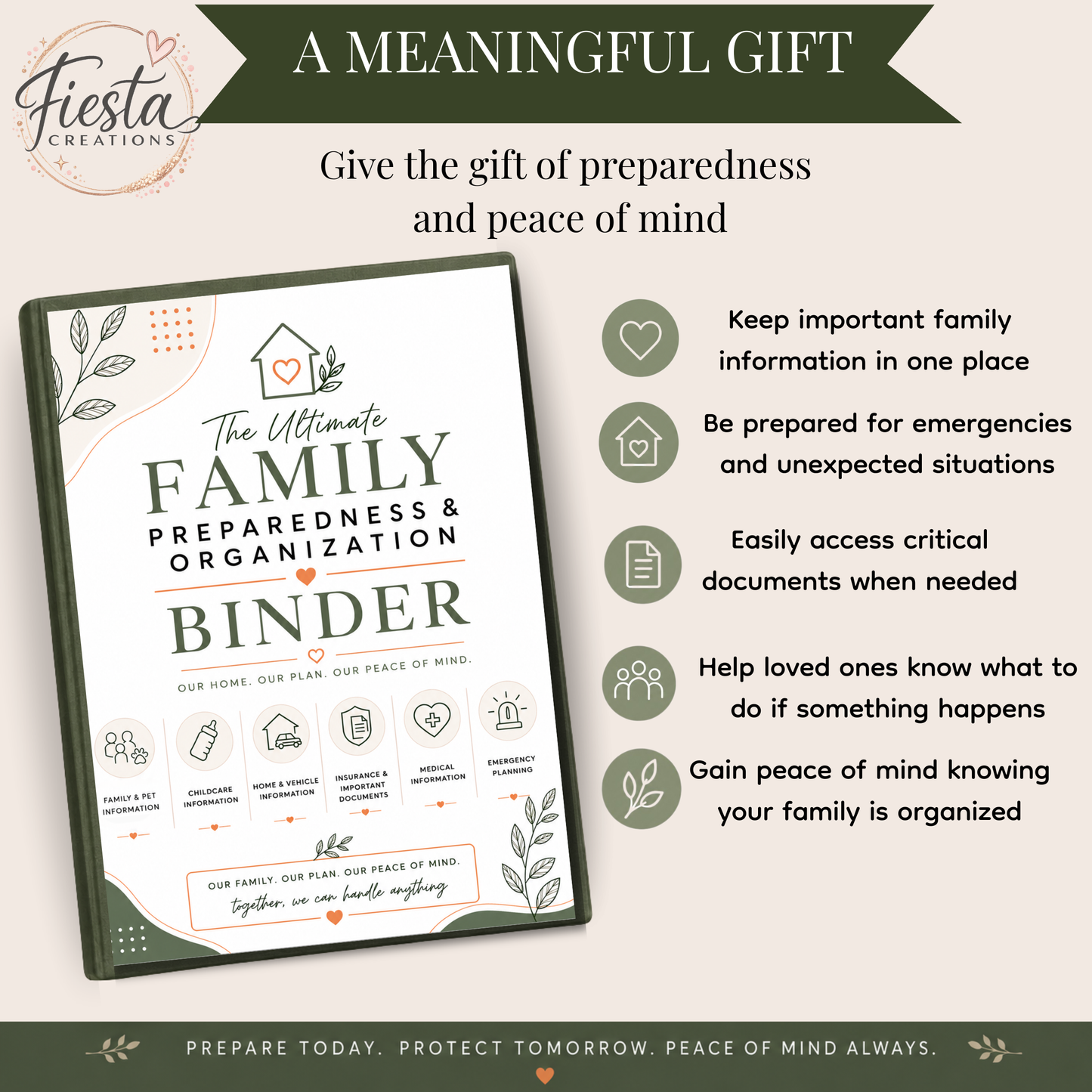 The Ultimate Family Preparedness & Organization | Emergency Binder Printable, Medical Records, Home & Vehicle Information, Childcare Organizer | All-in-One Emergency Planner