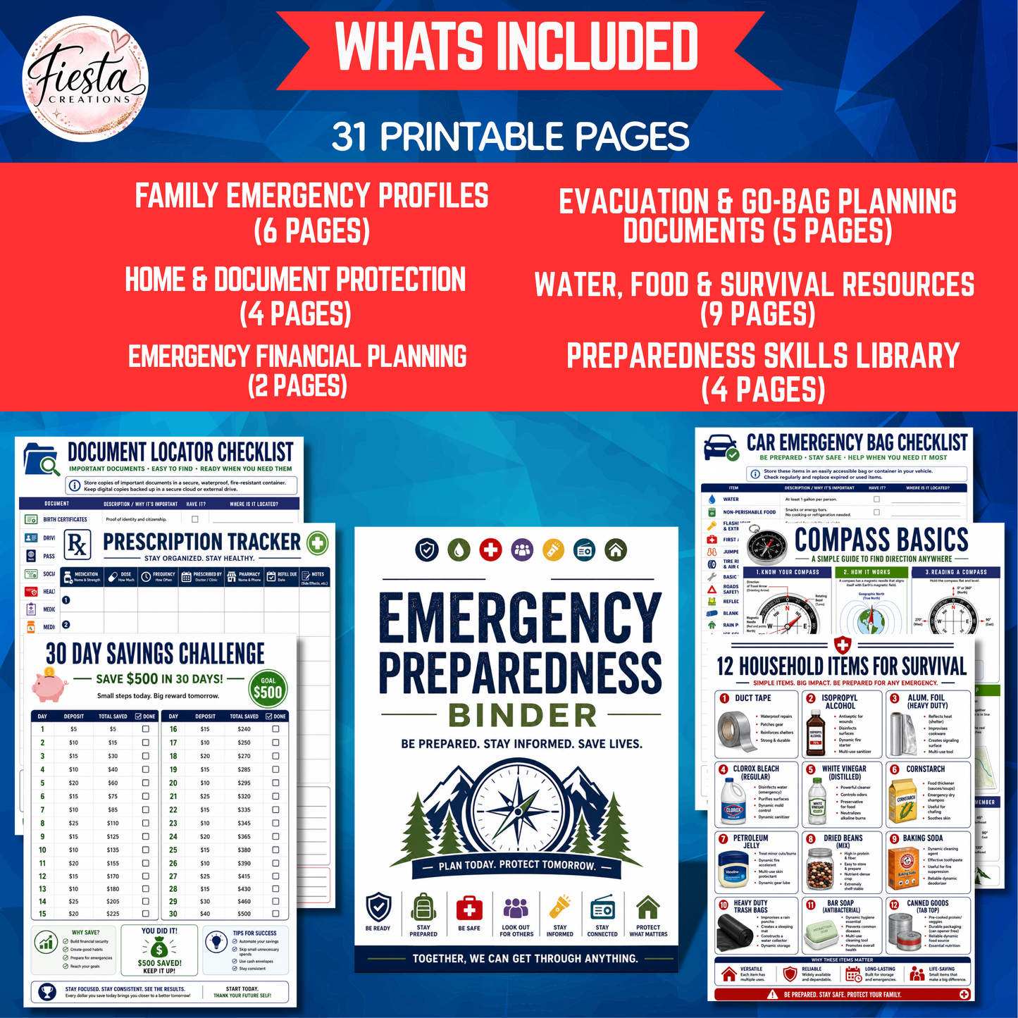 Emergency Preparedness Binder | 31 Essential Pages for Emergency Planning, Preparedness & Peace of Mind