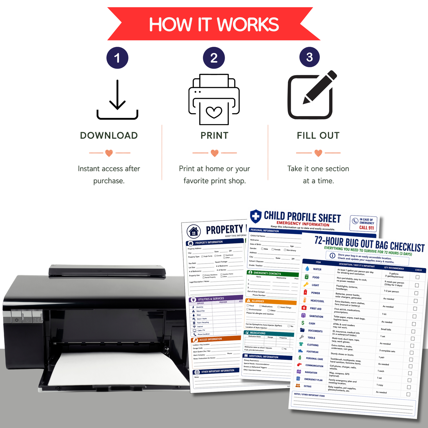 Emergency Preparedness Binder | 31 Essential Pages for Emergency Planning, Preparedness & Peace of Mind