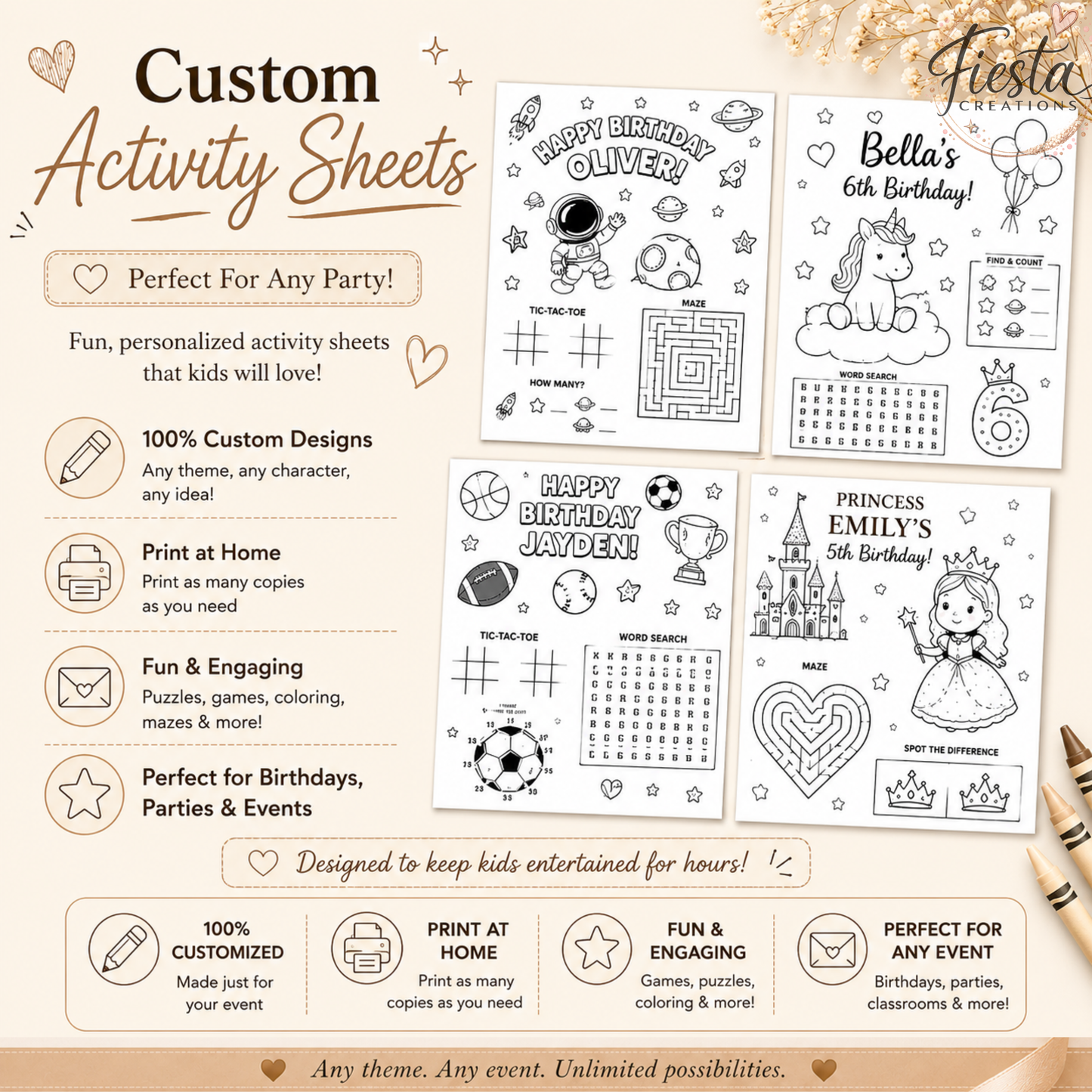 Custom Coloring/Activity Sheet (Digital Download)