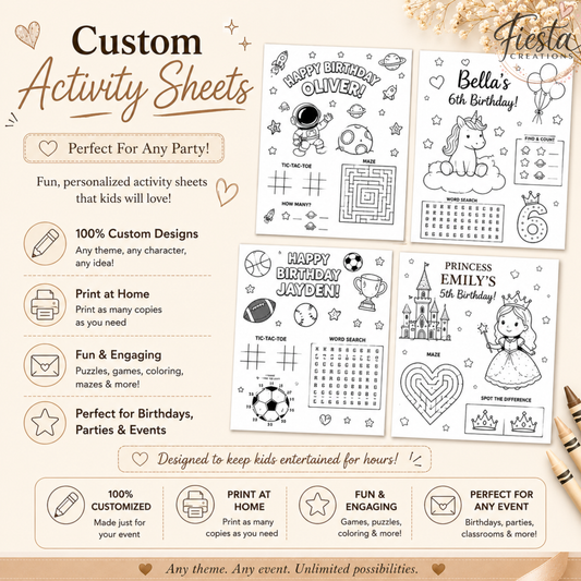 Custom Coloring/Activity Sheet (Digital Download)