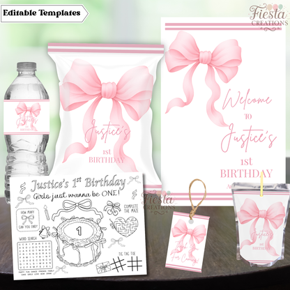 Bow First Birthday Fiesta Bundle