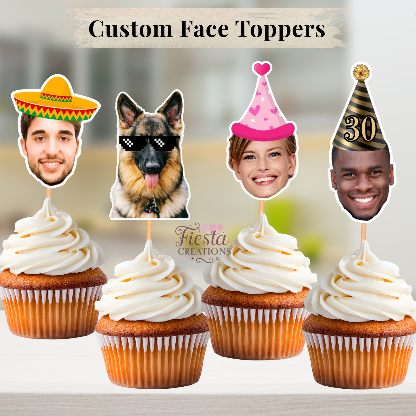 Custom Face Cupcake Toppers