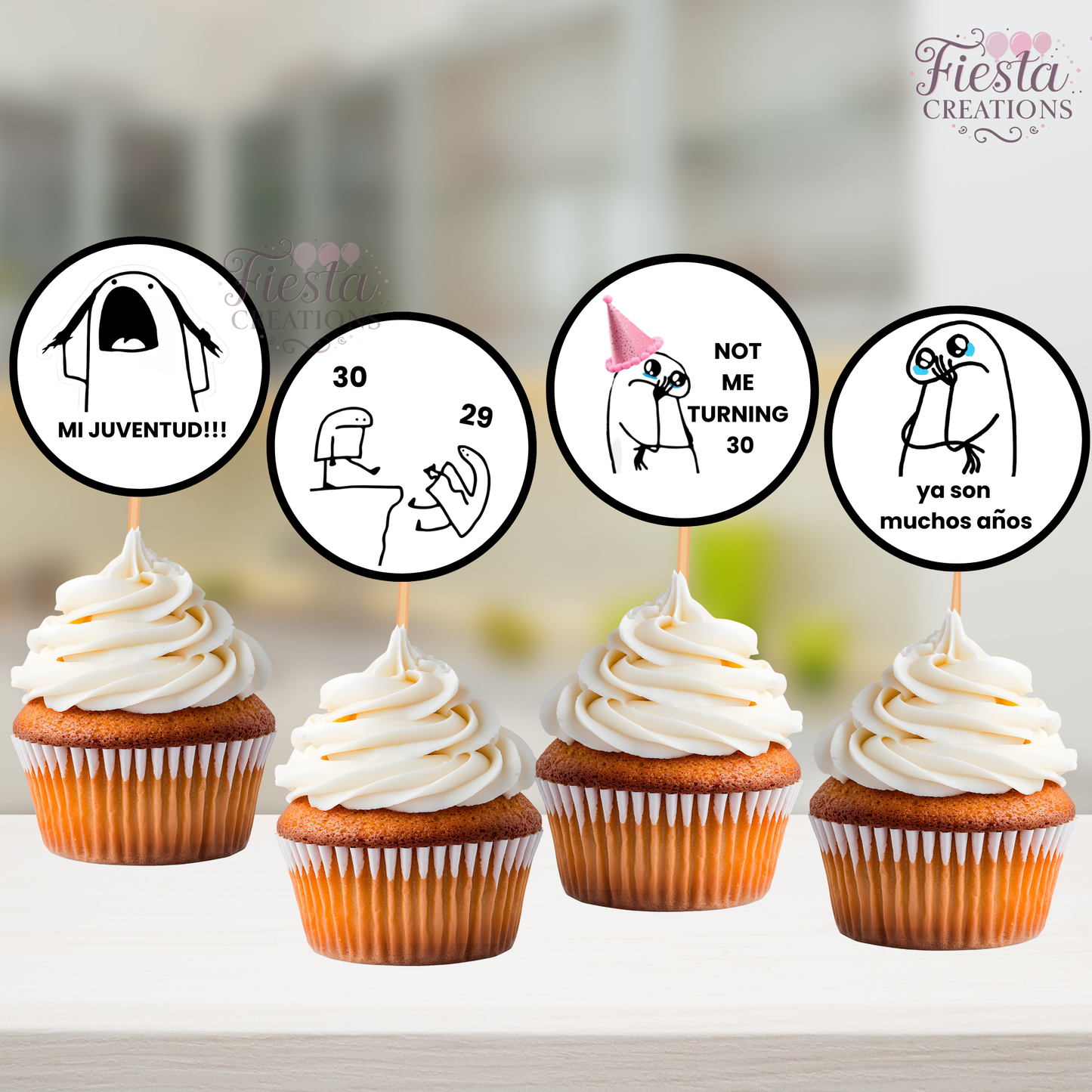 Meme Birthday, Funny Cupcake Toppers, Birthday Decor