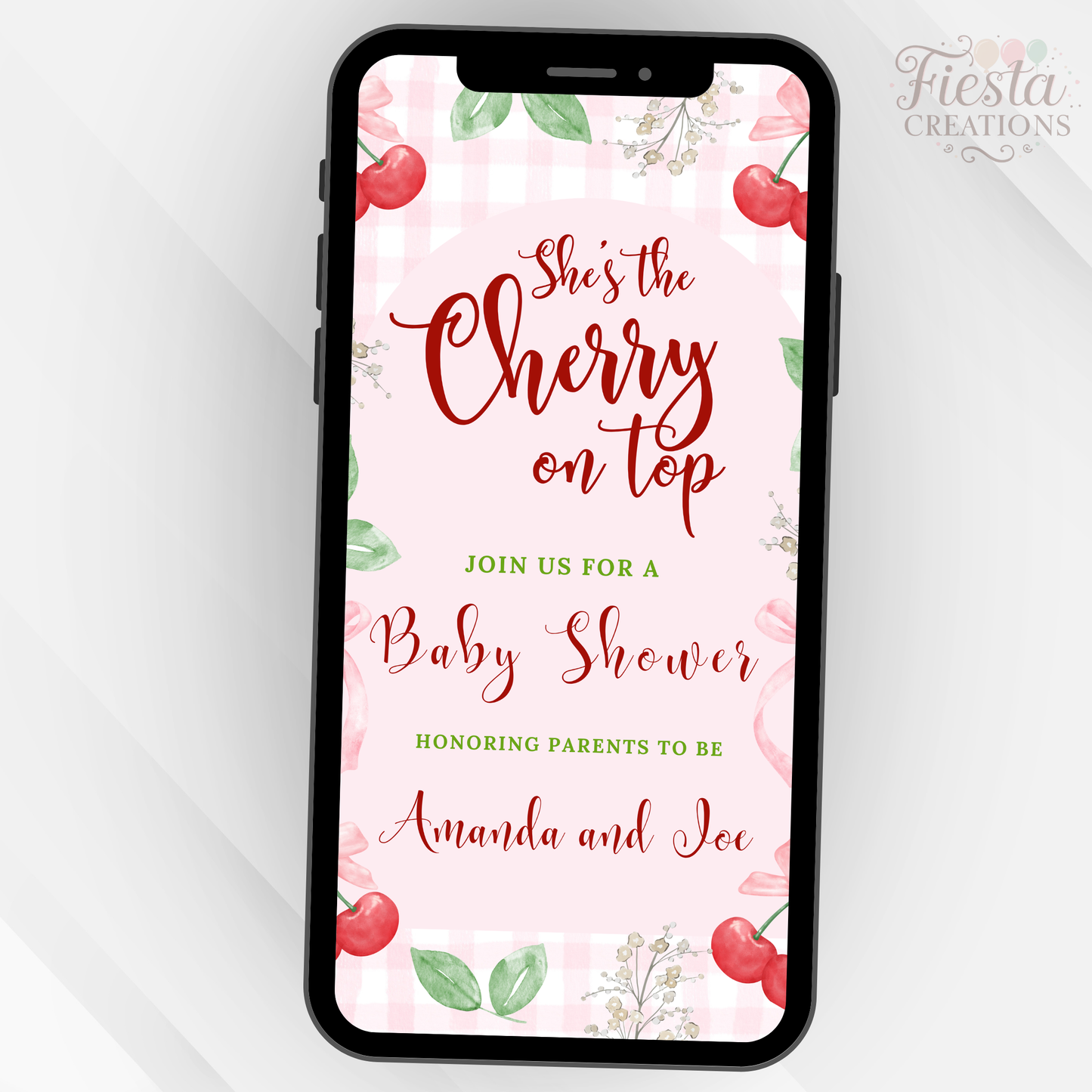 Cherry on Top Baby Shower Video Invitation