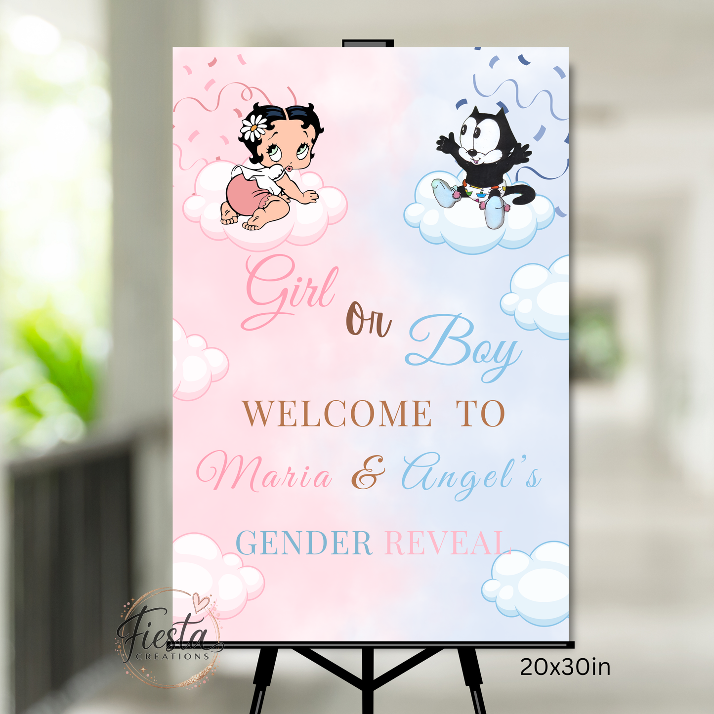 Betty Gender Reveal 20x30in Welcome Sign Template