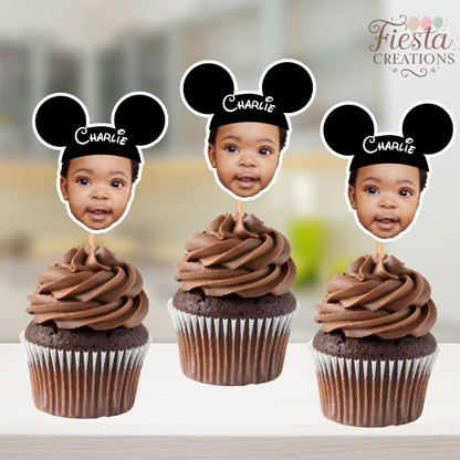 Mouse Birthday Cupcake Toppers