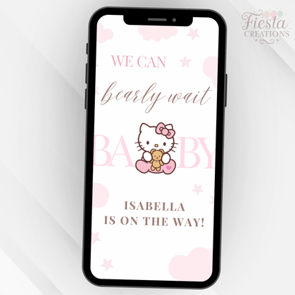 We Can Bearly Wait Hello Baby Video Invitation