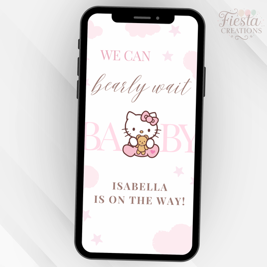 We Can Bearly Wait Hello Baby Video Invitation