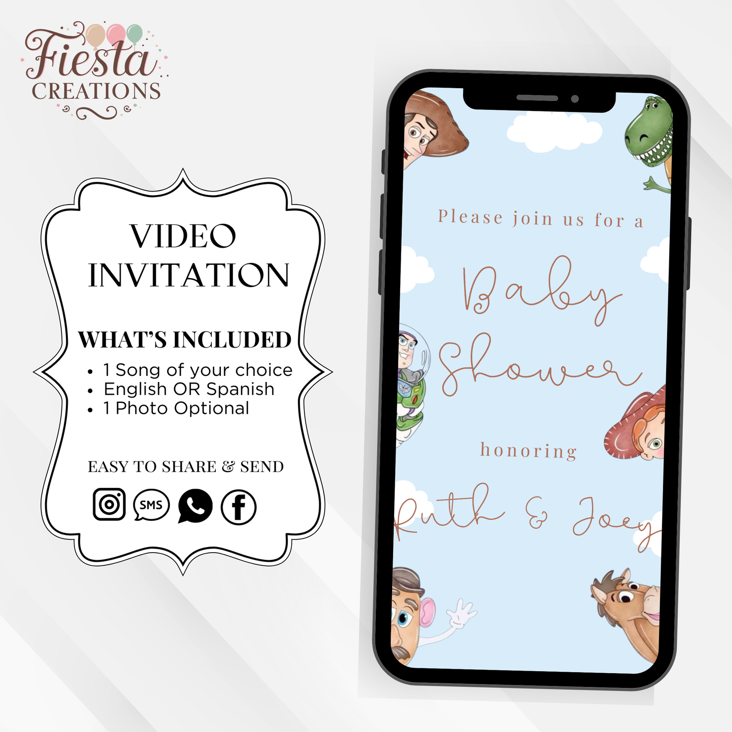 Blue Baby Shower Video Invitation