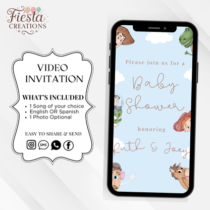 Blue Baby Shower Video Invitation