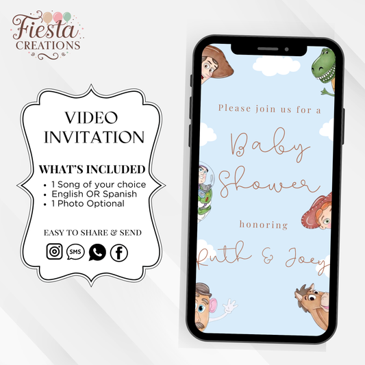 Blue Baby Shower Video Invitation