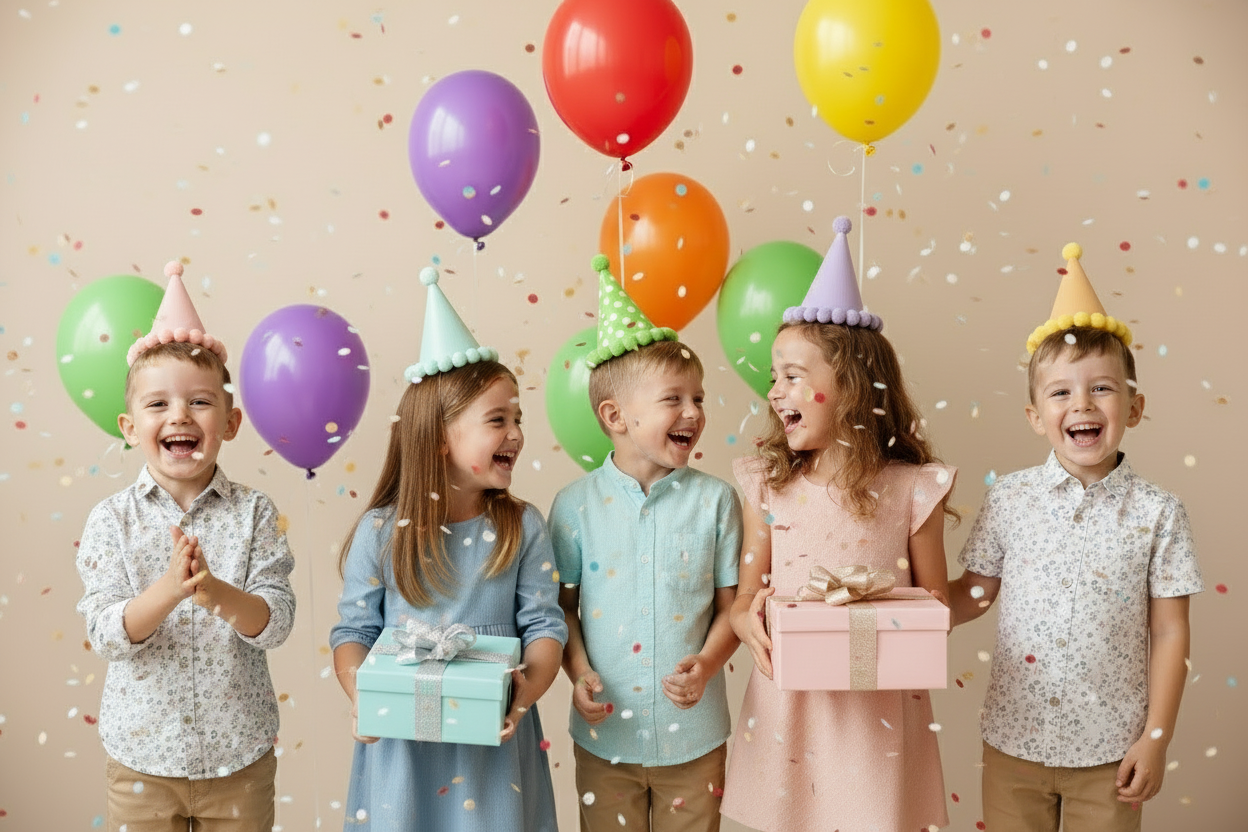 make the kids alittle older and some turning facing each other dont make their faces look so scary