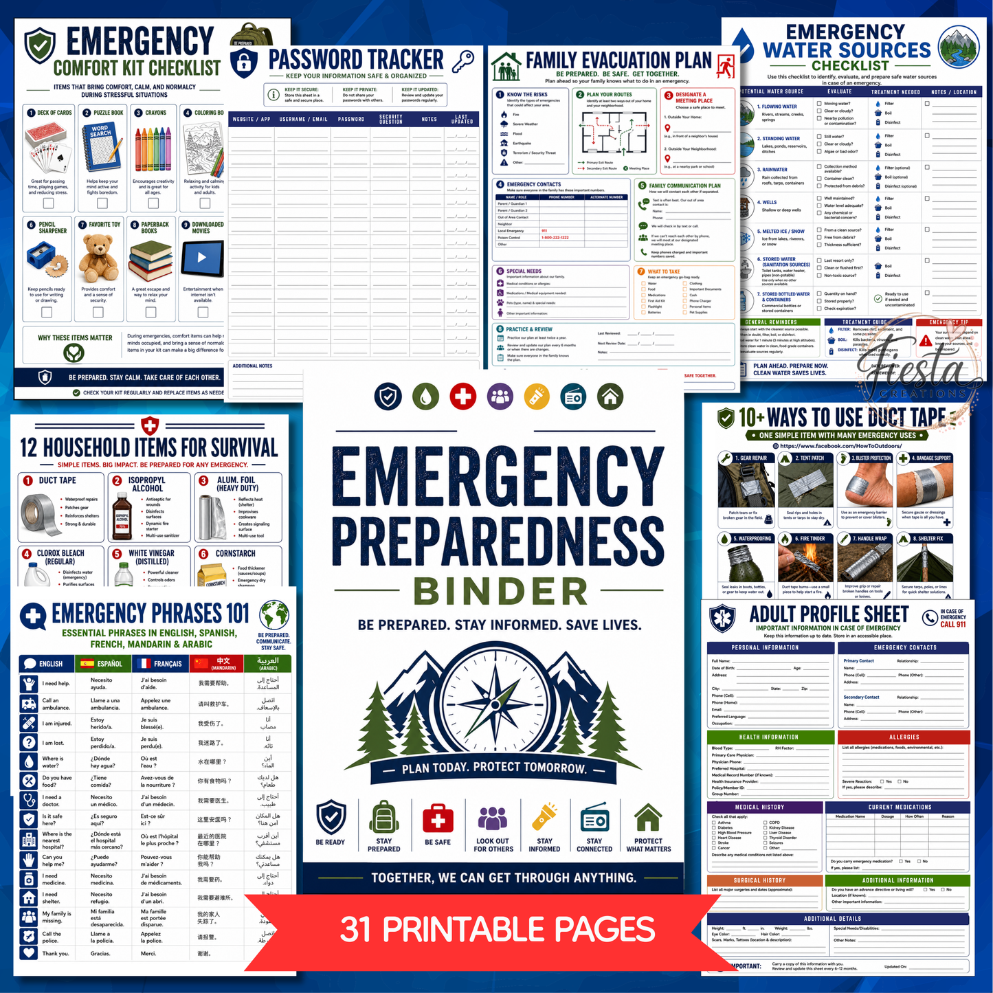 Emergency Preparedness Binder | 31 Essential Pages for Emergency Planning, Preparedness & Peace of Mind