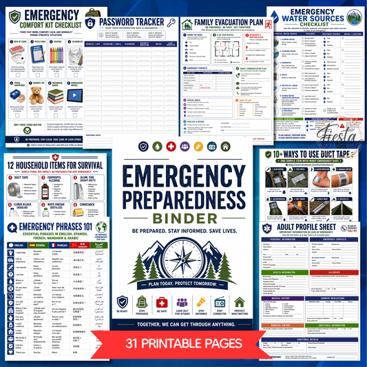 Emergency Preparedness Binder | 31 Essential Pages for Emergency Planning, Preparedness & Peace of Mind