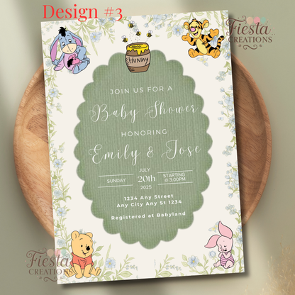 Winnie Green Baby Shower Invitation Temp