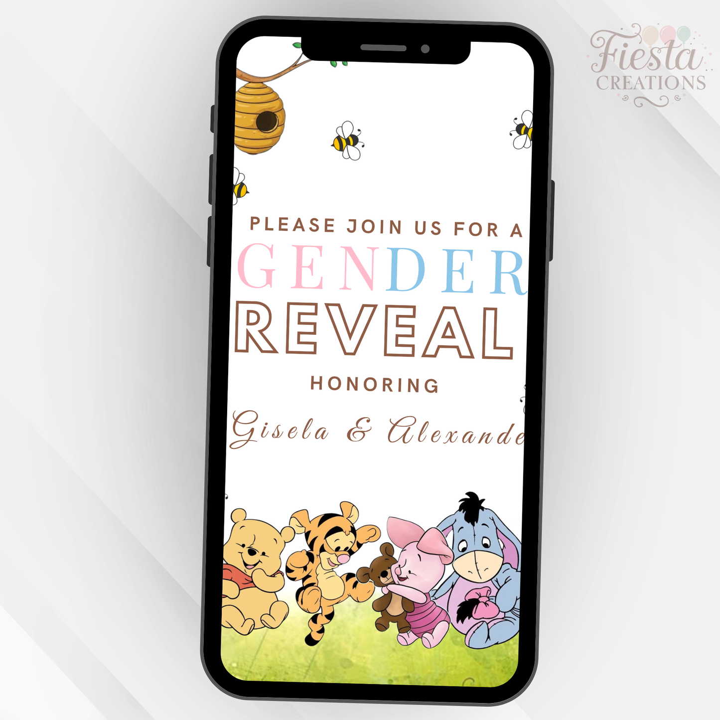 Baby Winnie Gender Reveal Video Invitaiton