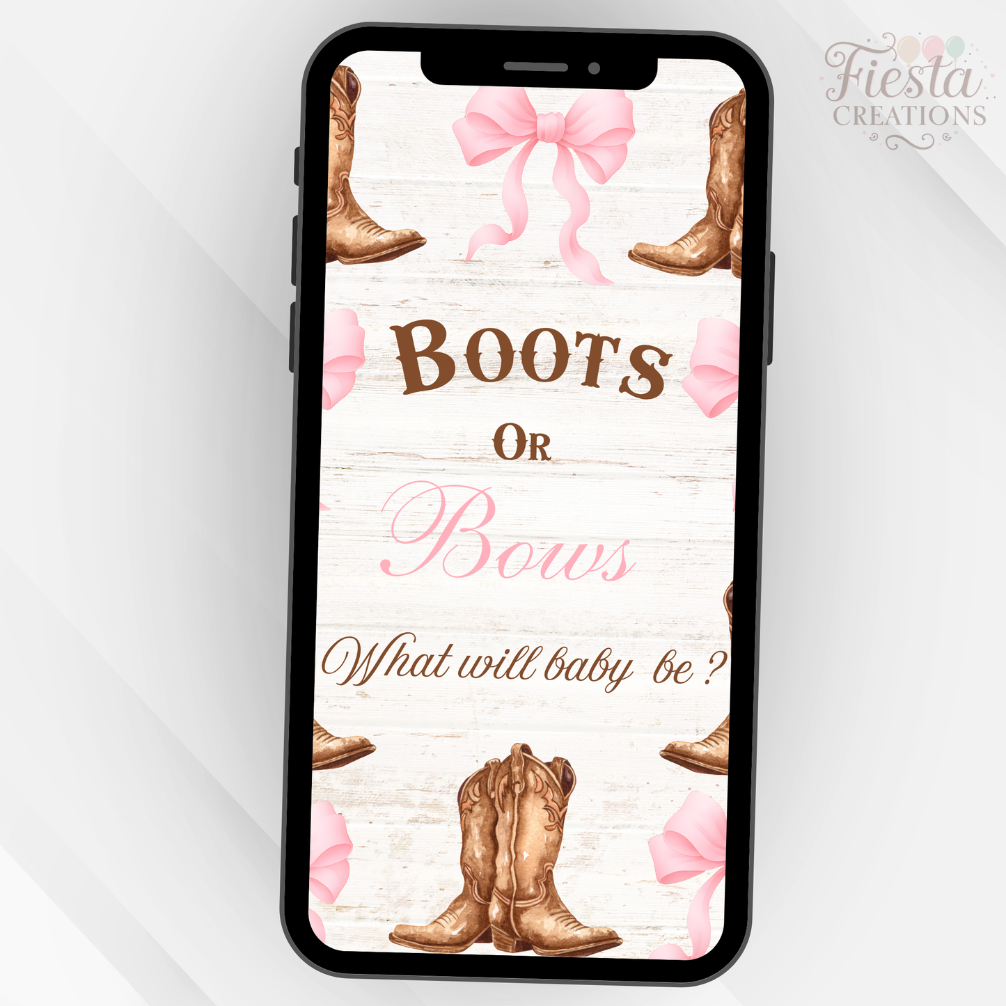 Bows or Boots Gender Reveal Video Invitation