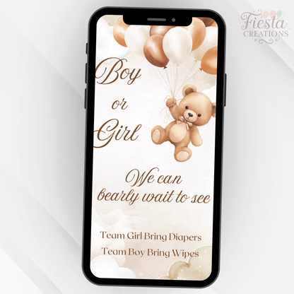 We Can Bearly Wait Gender Reveal Video Invitation