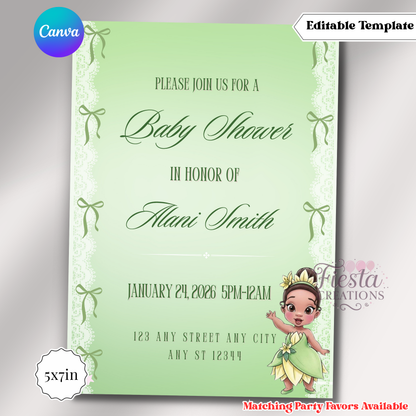 Princess Baby Shower Invitation | 5x7 Editable Template | Instant Download