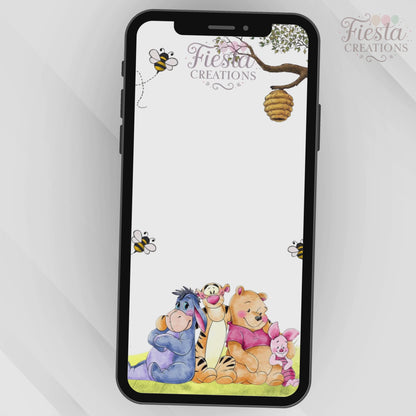 Winnie Water Color Gender Reveal Video Invitation