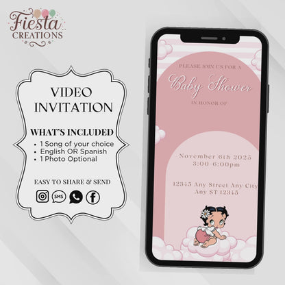 Betty Cloud Baby Shower Video Invitation