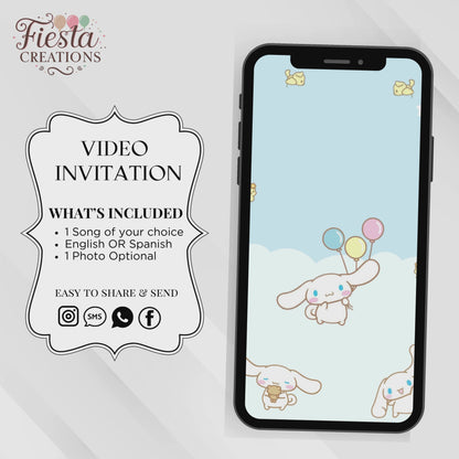 Cinnamoroll Birthday Video Invitation