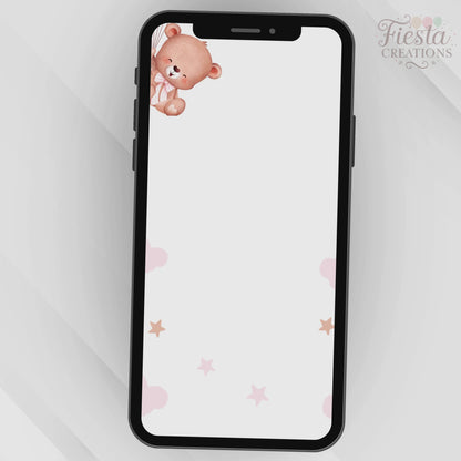 Pink Bear Baby Shower Video Invitation