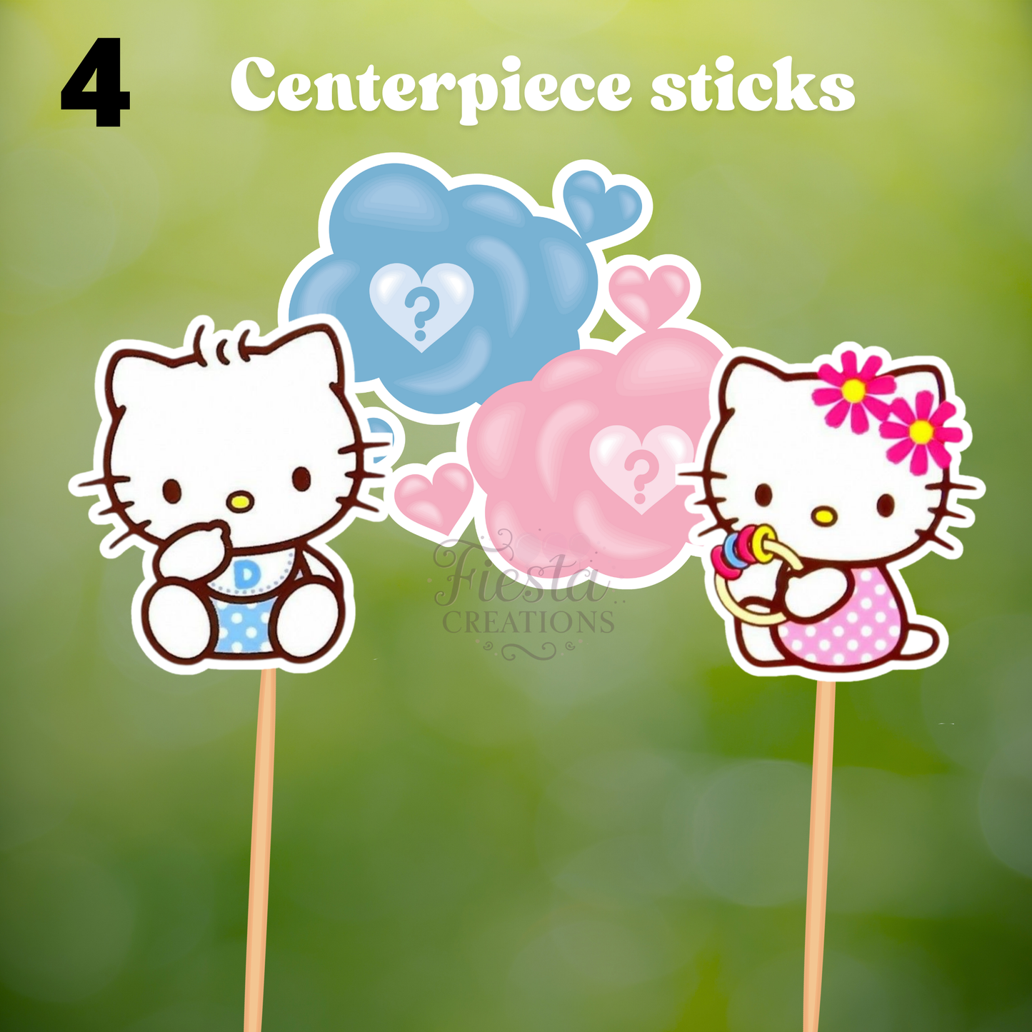 HK Gender Reveal Centerpiece Sticks
