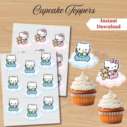 Printable HK & Gender Reveal Cupcake Toppers