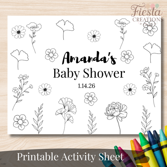 Baby in Bloom Activity Sheet