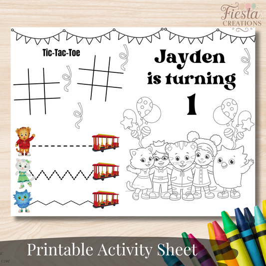 Daniel Birthday Activity Sheet