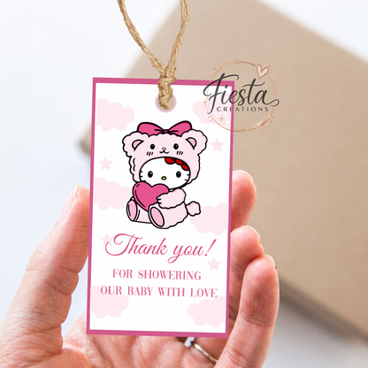 HK Bear Baby Shower Thank You Tag Printable File