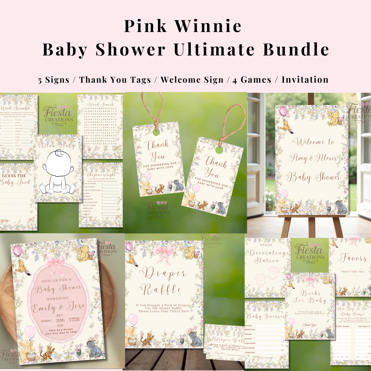 Pink Winnie Baby Shower Ultimate Bundle