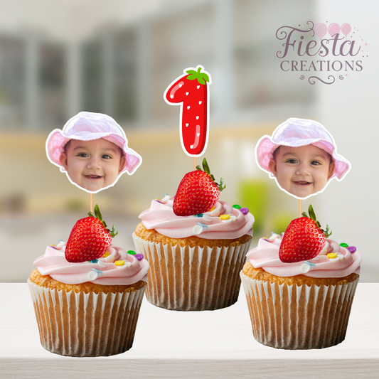 Berry 1st Cupcake Toppers