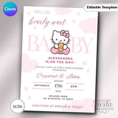 HK Bear | 5x7 Editable Template | Instant Download