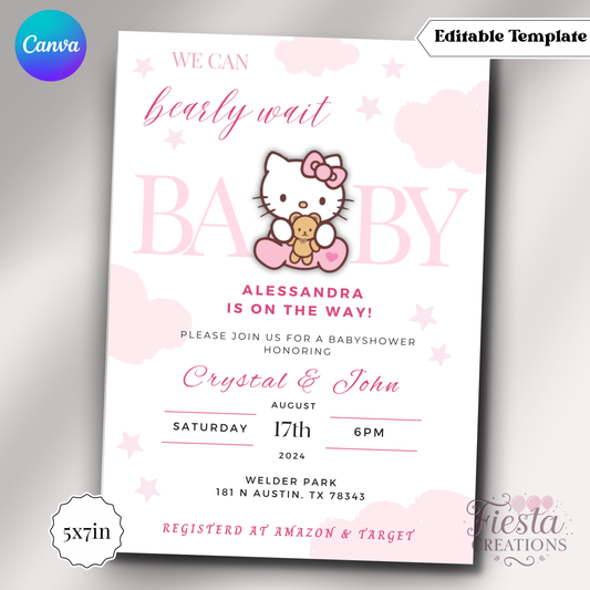HK Bear | 5x7 Editable Template | Instant Download