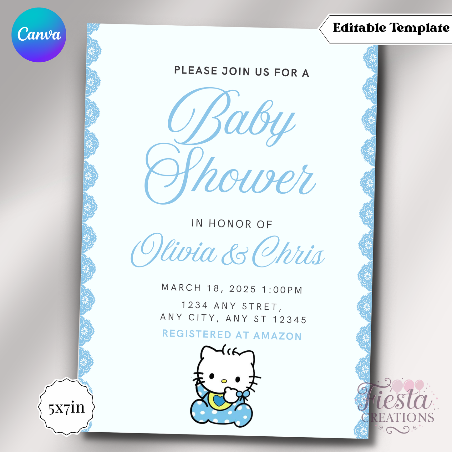 Daniel Baby Shower | 5x7 Editable Template | Instant Download