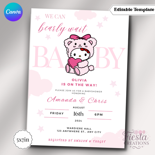 HK Bear 5x7in Invitation Template