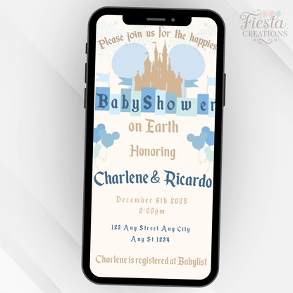 Blue Baby Land Baby Shower Video Invitation