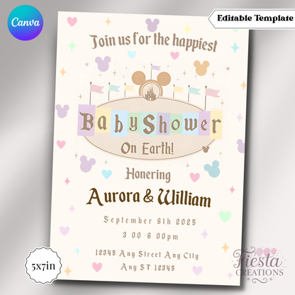 Babyland 5x7in Baby Shower Invitation Template