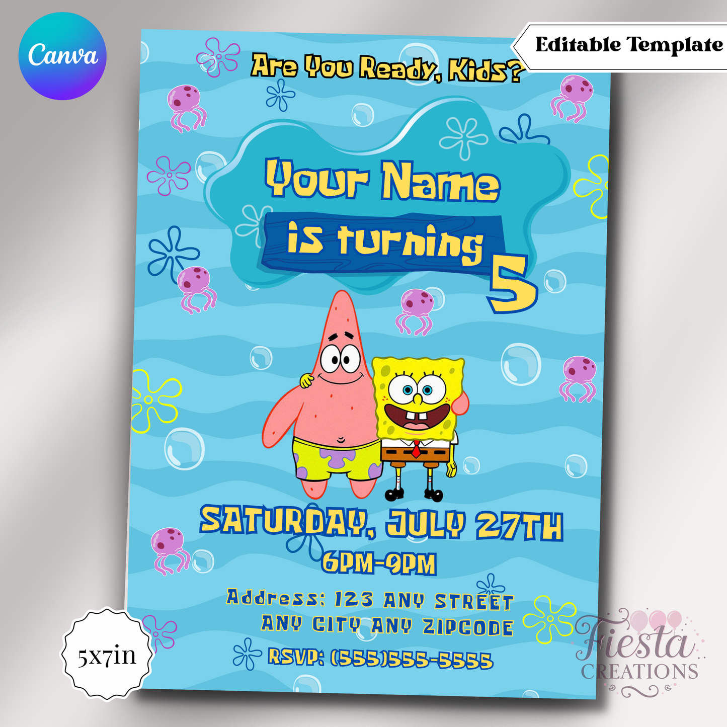 Sponge 5x7in Invitation