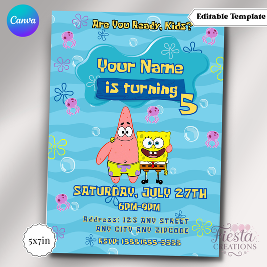 Sponge 5x7in Invitation