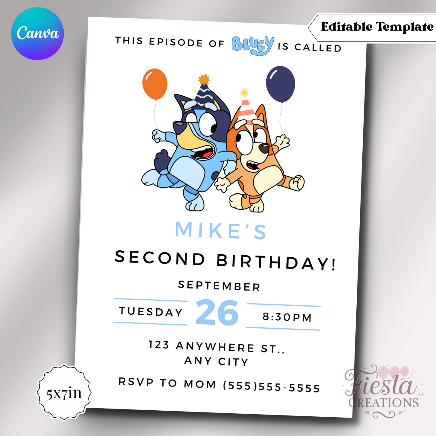 Dog Birthday 5x7in Invitation Template